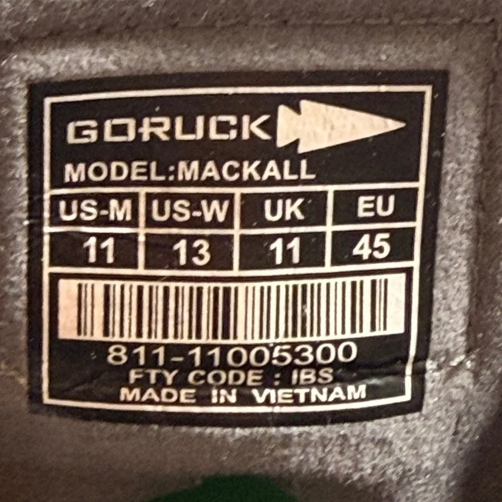 GORUCK Mackall Training Shoes Men 11 Grey Gum Sole Rucking Sneakers 811-11005300